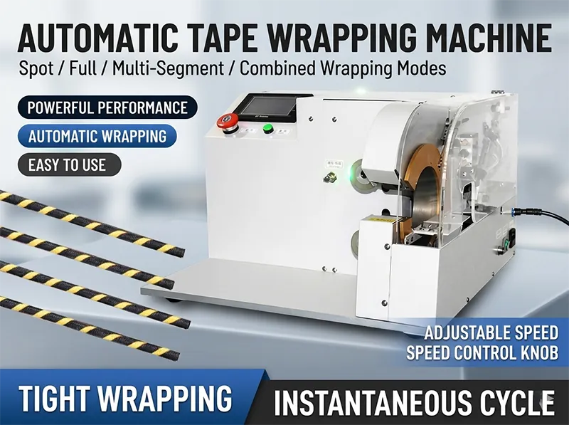 Touch Screen Tape Wrapping Machine WPM-303 — Demo Video