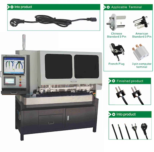 Automatic 3-Pin Plug Insert Crimping Machine WPM-3500-A with Video