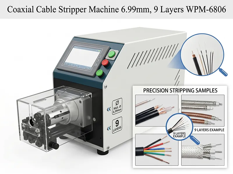 Coaxial Cable Stripping Machine WPM-68-06 with Video Guide
